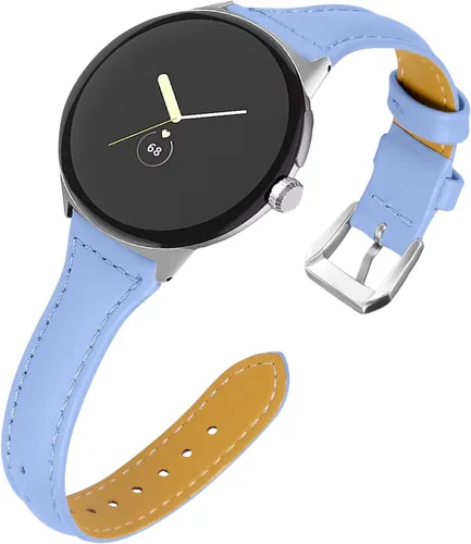 Vista 16 de Correa de cuero compatible con Google Pixel Watch Band Correa de repuesto Correa de pulsera transpirable para Google Pixel Watch Accesorios