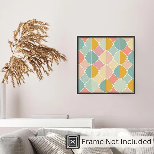 Vista 5 de Ethan Taylor Abstract Wall Art Prints Unframed Square Posters 'Retro 70s Hippie Pattern II' Retro Home Décor for Living Room, Bedroom, Office, 10 in