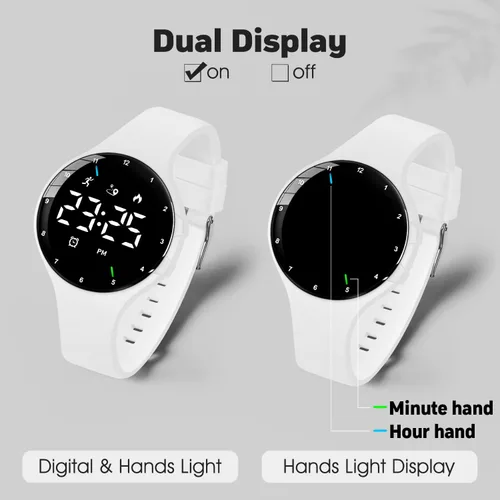 Vista 3 de L LAVAREDO Relojes para hombre, reloj deportivo digital con temporizador, alarma vibratoria dual, reloj de pulsera para hombres y mujeres