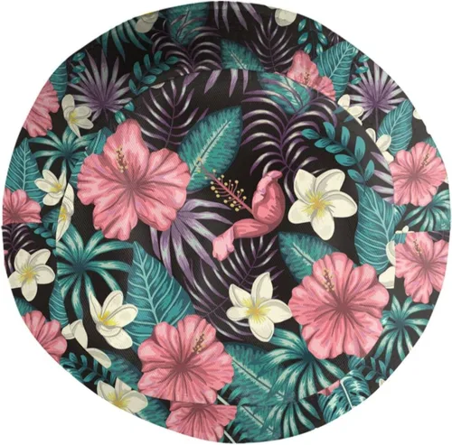 Vista 4 de Sombrero de sol hawaiano con flores hawaianas para hombres y mujeres, protección solar, sombreros de ala ancha, plegable, gorra Boonie de viaje