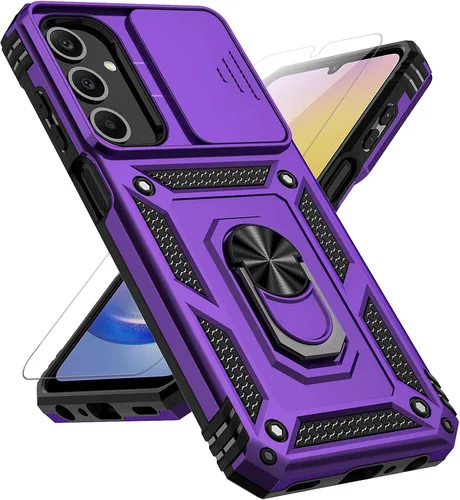 Vista 15 de Funda para Samsung Galaxy A25 5G con cubierta deslizante para cámara, protector de pantalla HD [grado militar de 16 pies probada en caídas] Soporte