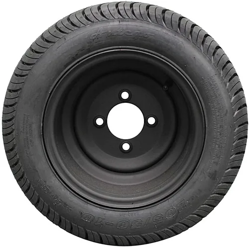 Vista 2 de 205/50-10 con ruedas negras mate de 10x7 para carrito de golf (individual)