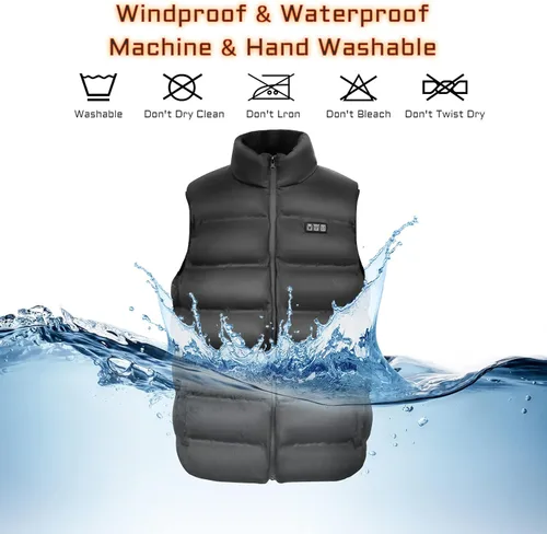 Vista 8 de TEIFUT Heated Vest, Heated Vest for Men and Women, 3 Heating Levels 9 Heating Zones for HuntingHiking (Battery Not Included)