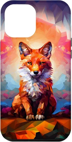 Vista 24 de iPhone 11 Mosaico de zorro rojo Lindo Funda colorida