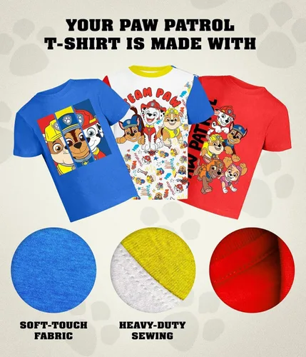 Vista 7 de Camiseta gráfica de Paw Patrol (conjuntos) Marshall Chase Rubble Rocky Skye Everest Zuma Outfit Tee para niños pequeños de cumpleaños a niños