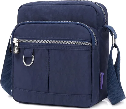 Vista 22 de KARRESLY Bolso de hombro de nylon impermeable con cierre, bolso bandolera, bolso de mano, casual, para mujer