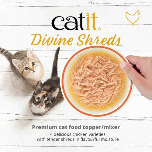 Vista 3 de Catit Divine Shreds Premium - Decoración de comida para gatos, pollo, paquete de 12