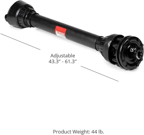 Vista 5 de Titan Attachments Eje de toma de fuerza de embrague deslizante de longitud plegada de 43 pulgadas, 1-3/8 pulgadas x 6 ranuras en ambos extremos +