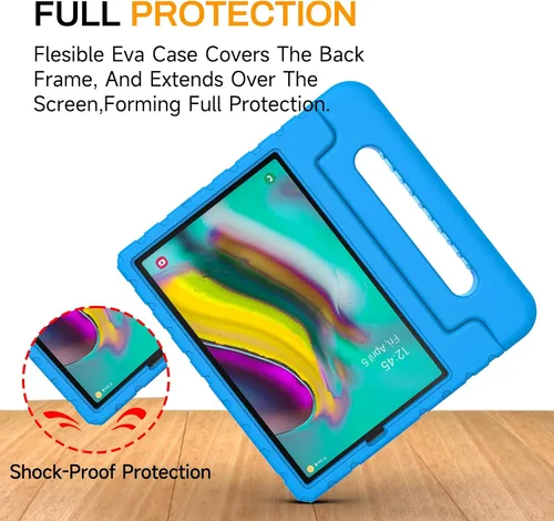 Vista 4 de Funda protectora ligera a prueba de golpes con mango convertible para niños y niñas, para Samsung Galaxy Tab S5e de 10.5 pulgadas lanzada en 2019