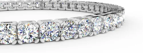 Vista 5 de Pulsera de tenis clásica de 3 a 50 quilates con diamantes de oro de 14 Oro blanco de 14 quilates.