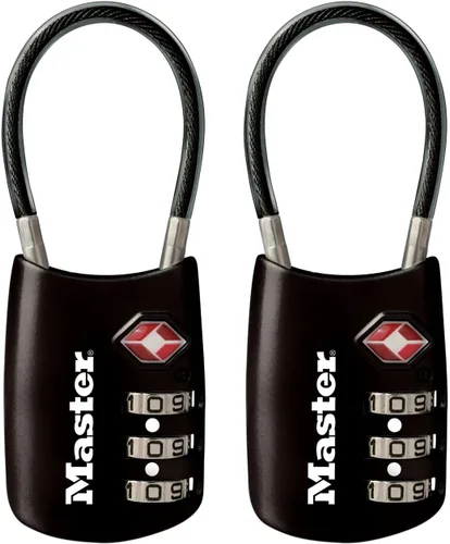 Vista 14 de Master Lock 4688D Candado para Equipaje con Combinación Personalizable Aprobado por TSA, 1 Unidad, Plateado