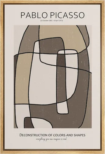 Vista 13 de SIGNLEADER Lienzo enmarcado para pared, pinos resistentes en acantilado, árbol de montaña en tono sepia, ilustración de paisaje, arte moderno