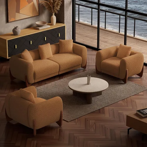 Vista 18 de Morden Fort Juego de Sofá Boucle de 2 Piezas, Conjunto de Sofás Tapizados Modernos Duraderos Cómodos Boucle Aptos para Mascotas, Silla sin Brazos
