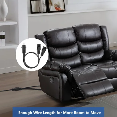 Vista 3 de Cable de extensión de 5 pies para silla reclinable/elevadora eléctrica, cable de fuente de alimentación de repuesto para Okin Limoss Pride Lazboy