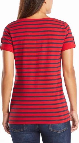 Vista 2 de Nautica Easy Comfort - Camiseta de algodón elástico con cuello en V para mujer