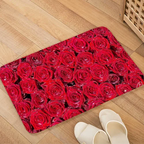Vista 5 de LYFANS Alfombras de baño de espuma de esponja absorbente suave para baño y cocina (30 x 18 pulgadas), tapete de franela antideslizante brillante