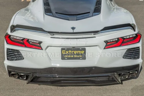 Vista 5 de Repuesto para modelos Chevrolet Corvette C8 2020 Par de mimbres adicionales de alerón de tapa trasera de maletero estilo Z51