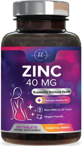 Vista 10 de Suplementos de zinc de 40 mg – Apoyo inmunológico de alta potencia y suplemento antioxidante – El mejor suplemento de zinc para la salud de la piel