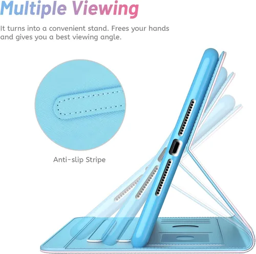 Vista 4 de Dteck Funda para iPad mini 5/4/3/2/1, elegante y ligera de cuero sintético tipo folio con cartera, funda inteligente