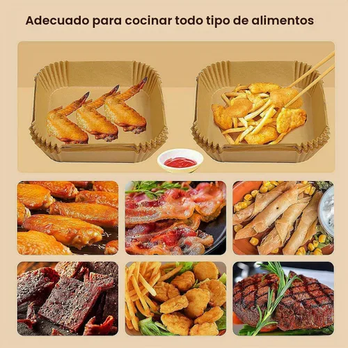 Vista 5 de 125 piezas de papel pergamino desechables para freidora de aire COSORI 6Qt