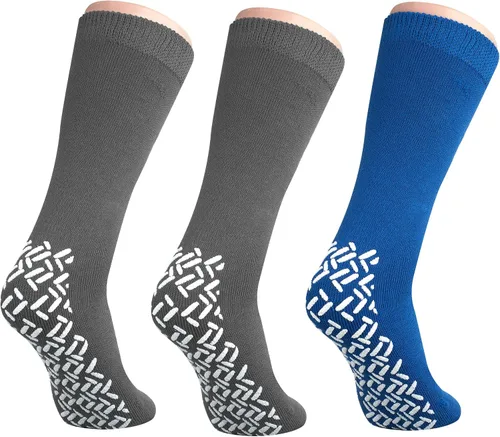 Vista 8 de NOBLES HEALTH CARE PRODUCT SOLUTIONS Paquete de 3 pares – Calcetines antideslizantes XXXL anchos para personas con diabetes hinchada en los pies