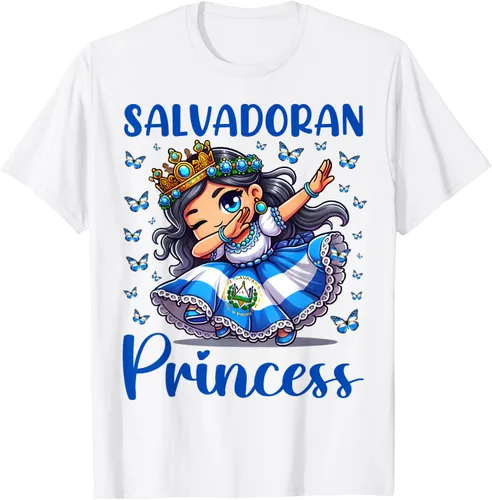 Vista 27 de Camiseta de princesa salvadoreña dabbing para niñas y niños