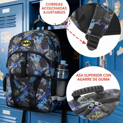 Vista 5 de Bioworld Conjunto de Mochila Premium y Kit de Almuerzo de Batman de 2 Piezas de 16" para Niños