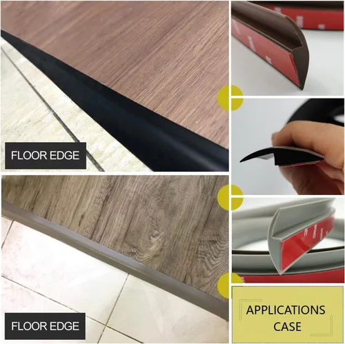 Vista 4 de Tira de transición de piso de 3.3 pies, borde autoadhesivo para alfombras, encuadernación de bordes de baldosas laminadas de vinilo, tiras amarillo