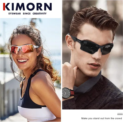 Vista 2 de kimorn Gafas de sol para hombre y mujer polarizadas gafas de sol deportivas K1463