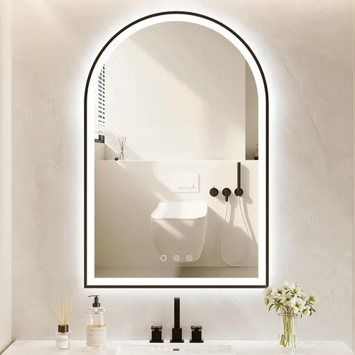 Vista 22 de Espejo de baño con iluminación LED arqueada de 24 x 30 pulgadas con luces