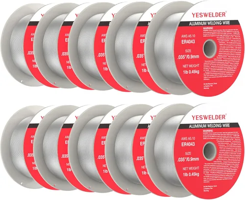 Vista 10 de YESWELDER - Alambre de soldadura de silicio y aluminio, ER4043, diámetro de 0,76 mm, carrete de 0,45 kg de plástico ABS fuerte, alambre MIG