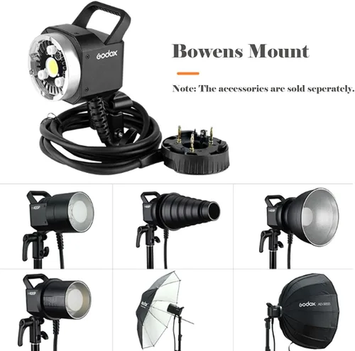 Vista 8 de Godox Cabezal de flash H400P 400Ws con montaje Bowen, lámpara de luz de extensión portátil para Godox AD400Pro AD400 Pro Speedlight