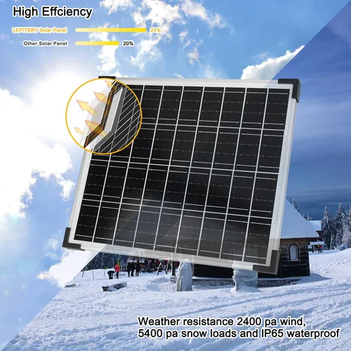 Vista 2 de Kit de paneles solares monocristalinos de batería solar de 12 V 10 A, controlador de carga con cable de extensión y clips, terminal de junta tórica