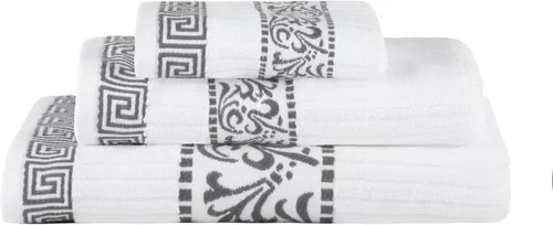 Vista 36 de Superior Juego de toallas de algodón 3 piezas, patrón griego decorativo, artículos esenciales para el hogar, toallas absorbentes, decoración