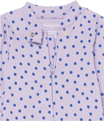 Vista 4 de Tienda Essentials Pijama unisex de algodón con pies ajustados para niños pequeños y bebés, paquete múltiple