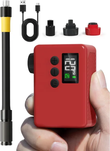 Vista 8 de GPUTEK Mini bomba eléctrica de bicicleta para válvulas Presta y Schrader Negro