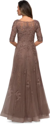 Vista 2 de Clothfun Elegantes vestidos de encaje para madre de la novia para mujer, formales con mangas