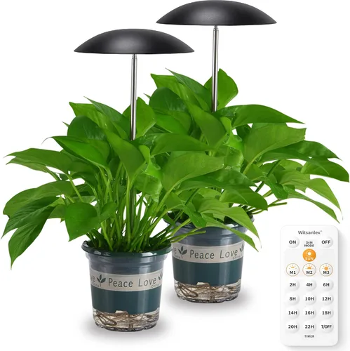 Vista 8 de Luces LED de cultivo para plantas de interior, paquete de 2, luces inteligentes de espectro completo USB para plantas pequeñas con control remoto