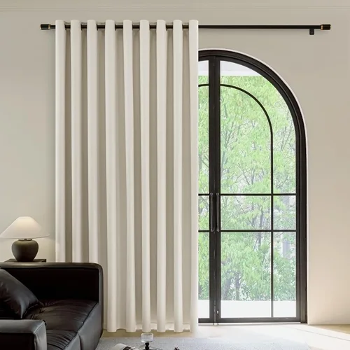 Vista 52 de FMFUNCTEX - Cortinas 100% opacas color beige de 40 x 63 pulgadas para dormitorio, 2 paneles Black out Drapes, Thermal Insulated Noise Reducing
