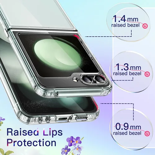 Vista 4 de JETech Funda para Samsung Galaxy Z Flip 5, antiamarilleo, transparente Shockproof Protection, Scratch Resistant Hard PC Back, Durable Transparent