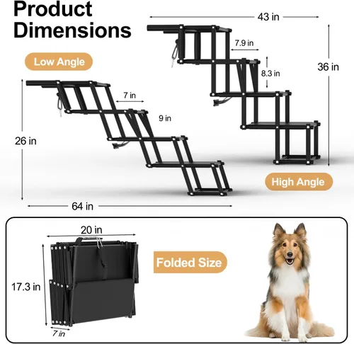 Vista 3 de Escaleras extra anchas de 20 pulgadas para perros grandes