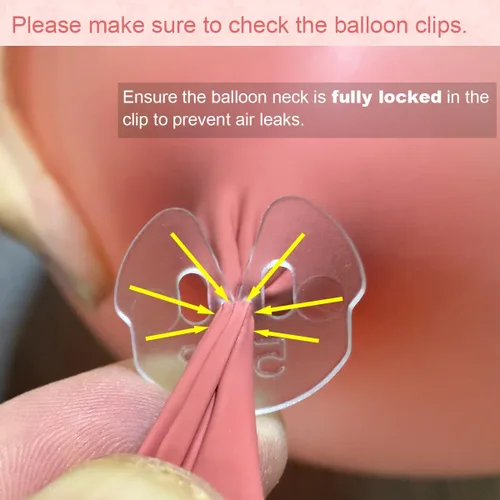 Vista 4 de Clips para globos, 100 piezas transparentes para globos de látex de 5 a 12 pulgadas, fácil de atar para helio y aire, clips de plástico duraderos