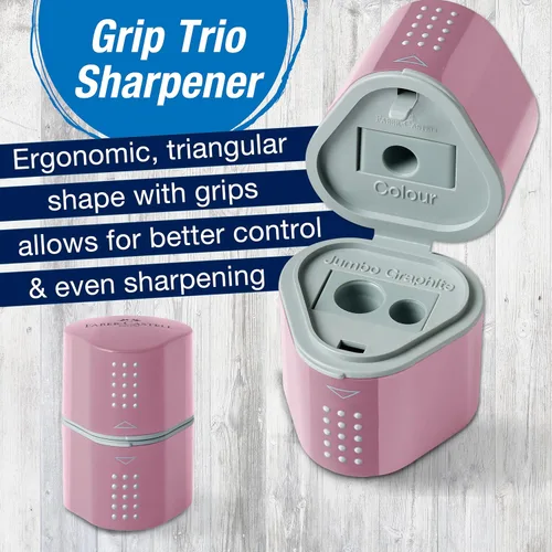 Vista 2 de Faber-Castell Sacapuntas Grip Trio: Sombras de rosas