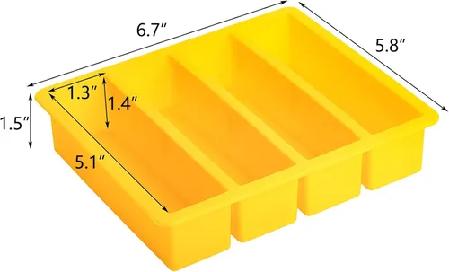 Vista 5 de Hedume Juego de 4 bandejas de silicona para moldes de mantequilla, bandejas de silicona para cubitos de hielo, bandeja de molde para cubitos