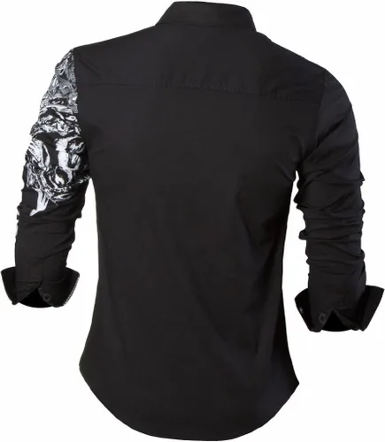 Vista 86 de JZS041, camisa de vestir de manga larga para hombre