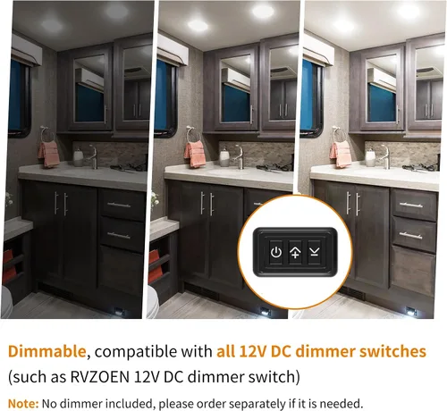 Vista 5 de RVZONE Luz LED de Techo Empotrada para RV Barco de 4.5 Pulgadas, Luz LED de Disco para RV de 12 Voltios Blanco Frío, Iluminación Interior Downlight
