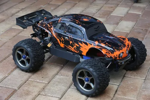 Vista 9 de SummitLink Reemplazo de cuerpo personalizado compatible con naranja fangoso sobre negro para automóvil o camión RC escala 1/10 1/8