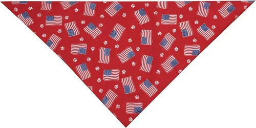 Vista 2 de Aria Paws N' Stripes Forever Bandanas para perros, color rojo