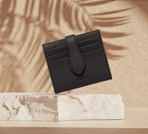 Vista 108 de Grande -3803 Cartera unisex, Azul (Iced Blue), Cartera delgada de cuero con cierre a presión pequeño