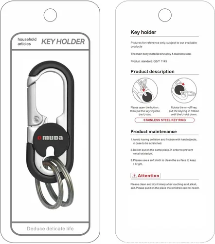 Vista 4 de Men's Car Key Chain, Personalized Creative Stainless Steel Car Keychain for Men, Anti-Loss Heavy Duty Metal Key Ring 3 PZAS